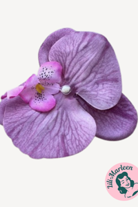 Gigant Orkide Hårclips med Krokodillespænde, lilla